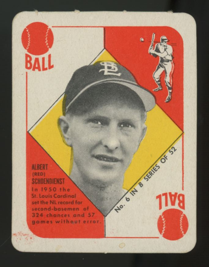 1951 Topps Albert "Red" Schoendienst Blue Back #6 EX