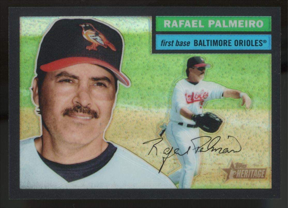 2005 Topps Heritage Chrome Rafael Palmeiro Black Refractor /56 #THC37
