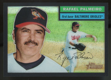 2005 Topps Heritage Chrome Rafael Palmeiro Black Refractor /56 #THC37