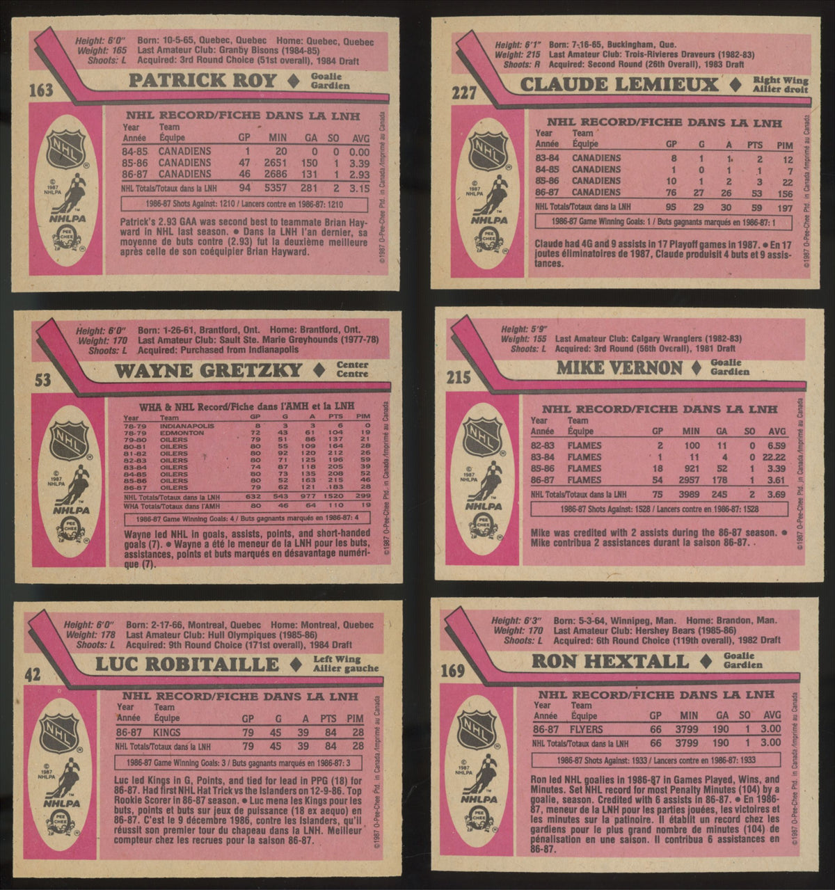 1987-88 O-Pee-Chee Ice Hockey Complete Set W/ Box Bottoms/Sticker Set NM/MT