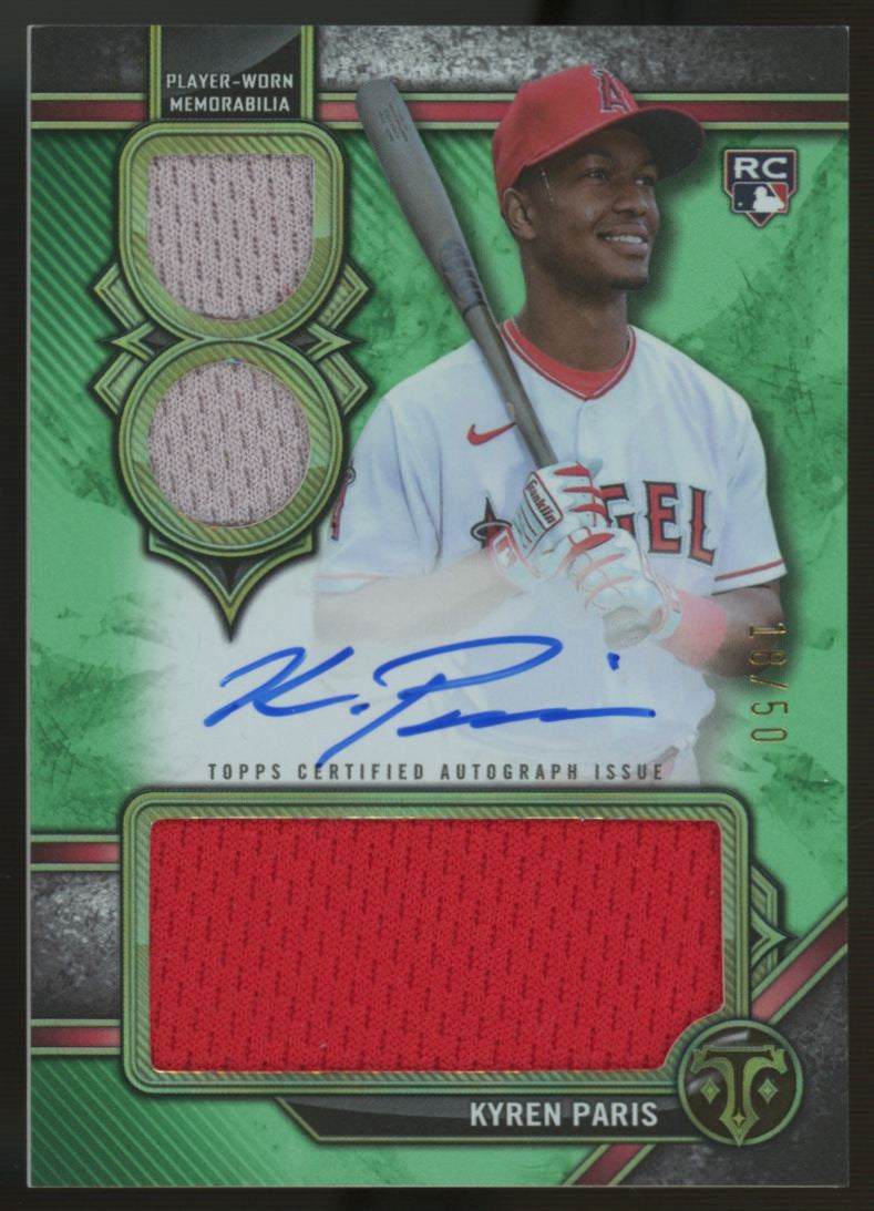 2024 Topps Triple Threads Kyren Paris RC Patch Auto RPA Green /50 #RAR-KP