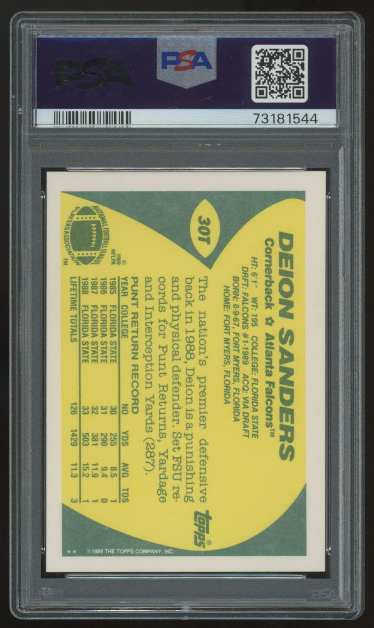 1989 Topps Traded Deion Sanders RC #30T PSA 9 *544