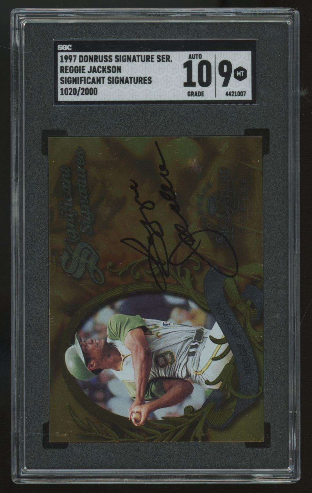 1997 Donruss Signature Series Reggie Jackson Significant Auto /2000 SGC 9 10