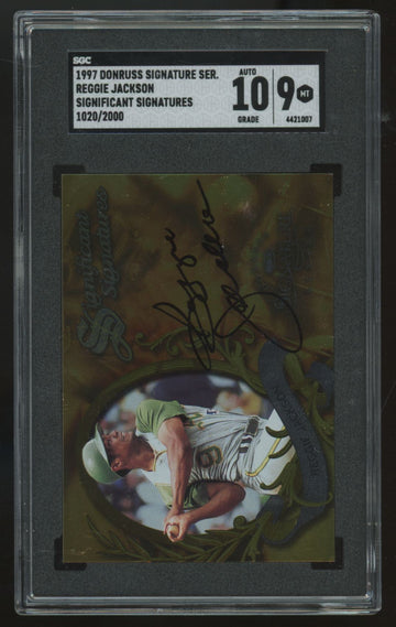 1997 Donruss Signature Series Reggie Jackson Significant Auto /2000 SGC 9 10