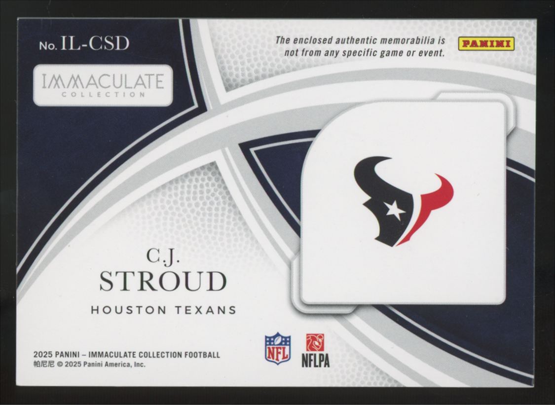 2025 Panini Immaculate Collection C.J. Stroud Patch /25 #IL-CSD