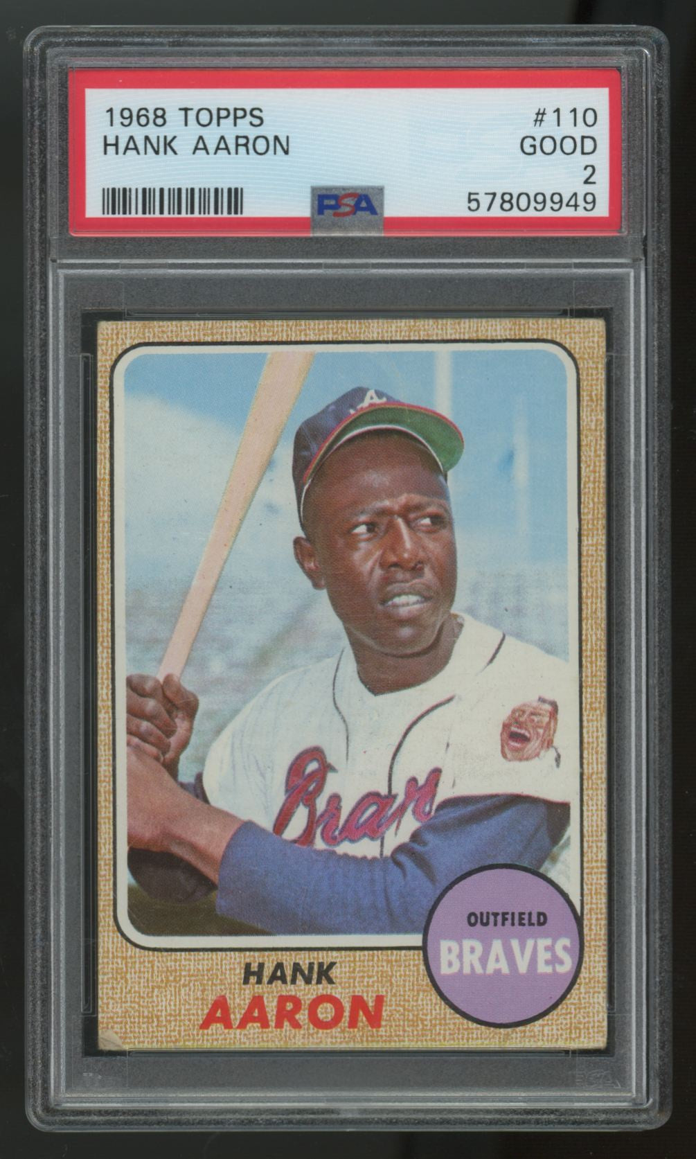 1968 Topps Hank Aaron #110 PSA 2