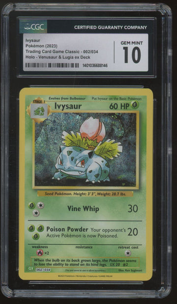 2023 Pokemon Ivysaur Trading Card Game Classic Holo #002 CGC 10 (C)