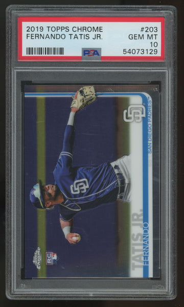 2019 Topps Chrome Fernando Tatis Jr. RC #203 PSA 10 "A"