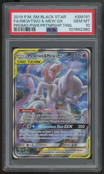 2019 Pokemon Mewtwo & Mew GX Promo #SM191 PSA 10