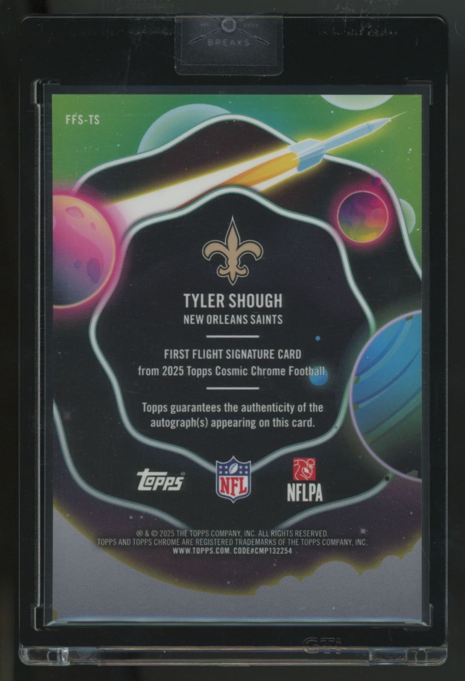 2025 Topps Chrome Cosmic Tyler Shough RC First Flight Auto /99 #FFS-TS