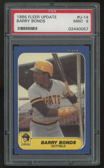 1986 Fleer Update Barry Bonds RC #U-14 PSA 9 *057