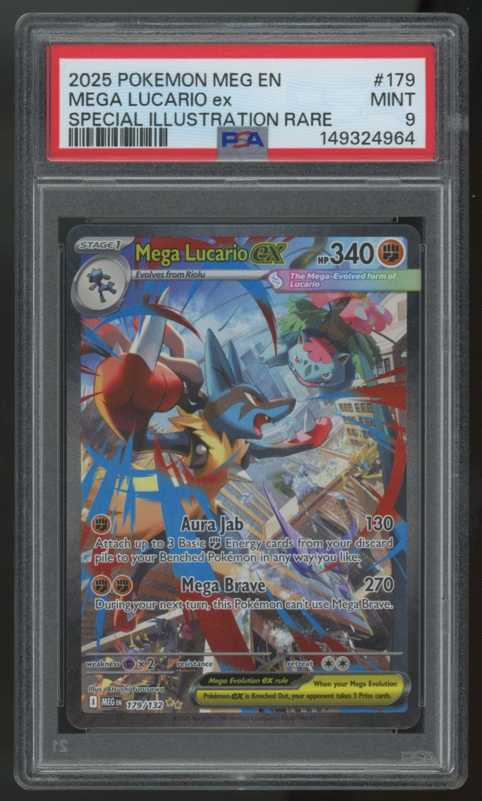2025 Pokemon Mega Lucario ex Evolution Special Illustration Rare #179 PSA 9 (B)