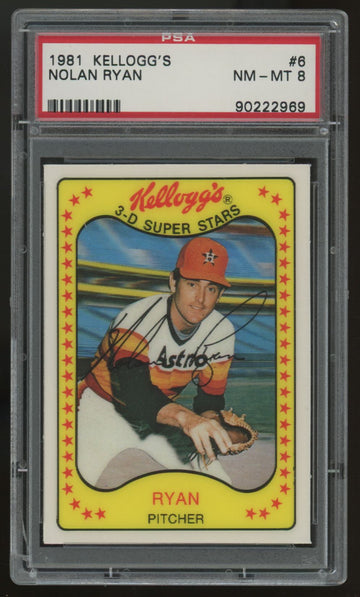 1981 Kellogg's Nolan Ryan 3-D Super Stars #6 PSA 8