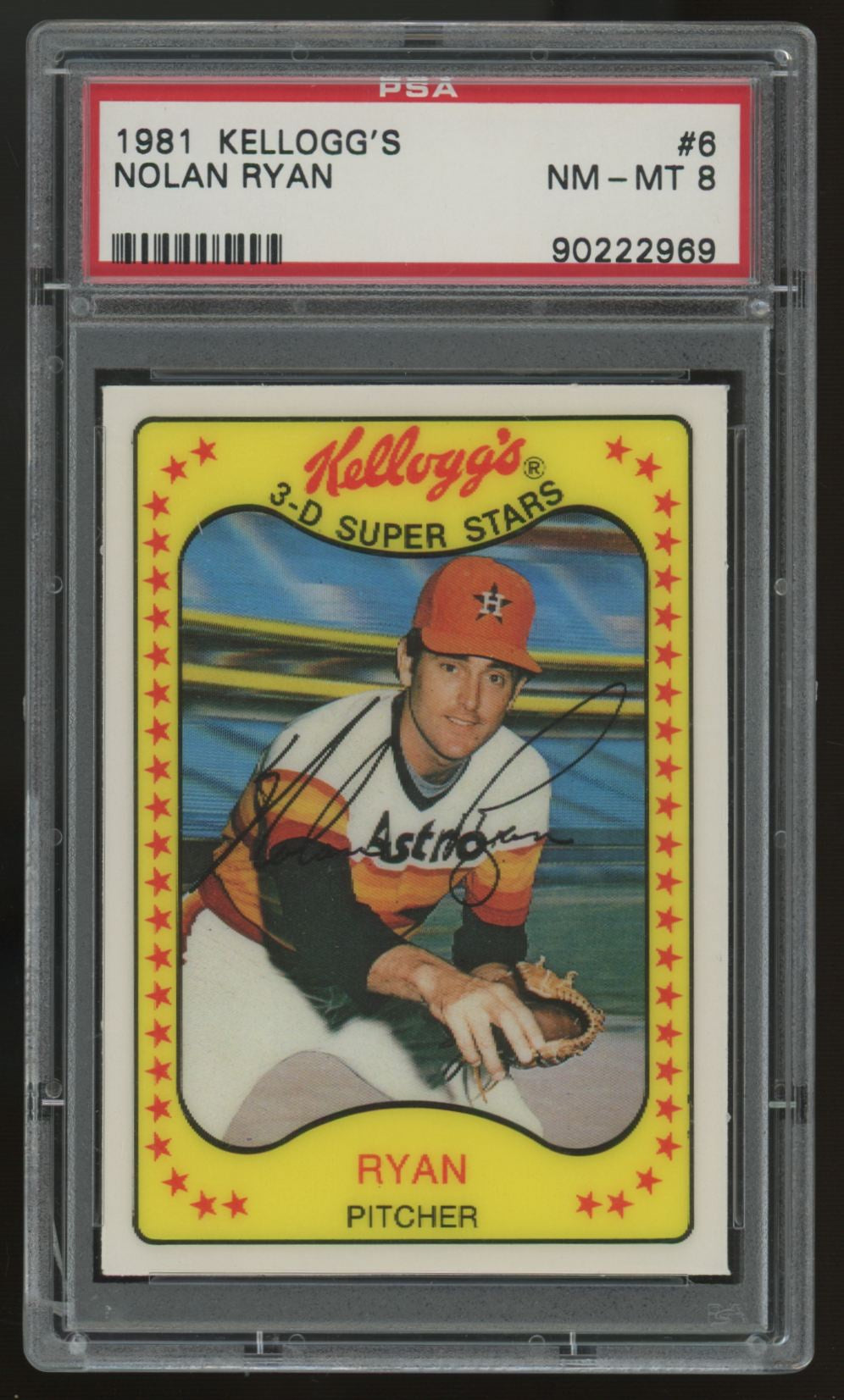 1981 Kellogg's Nolan Ryan 3-D Super Stars #6 PSA 8
