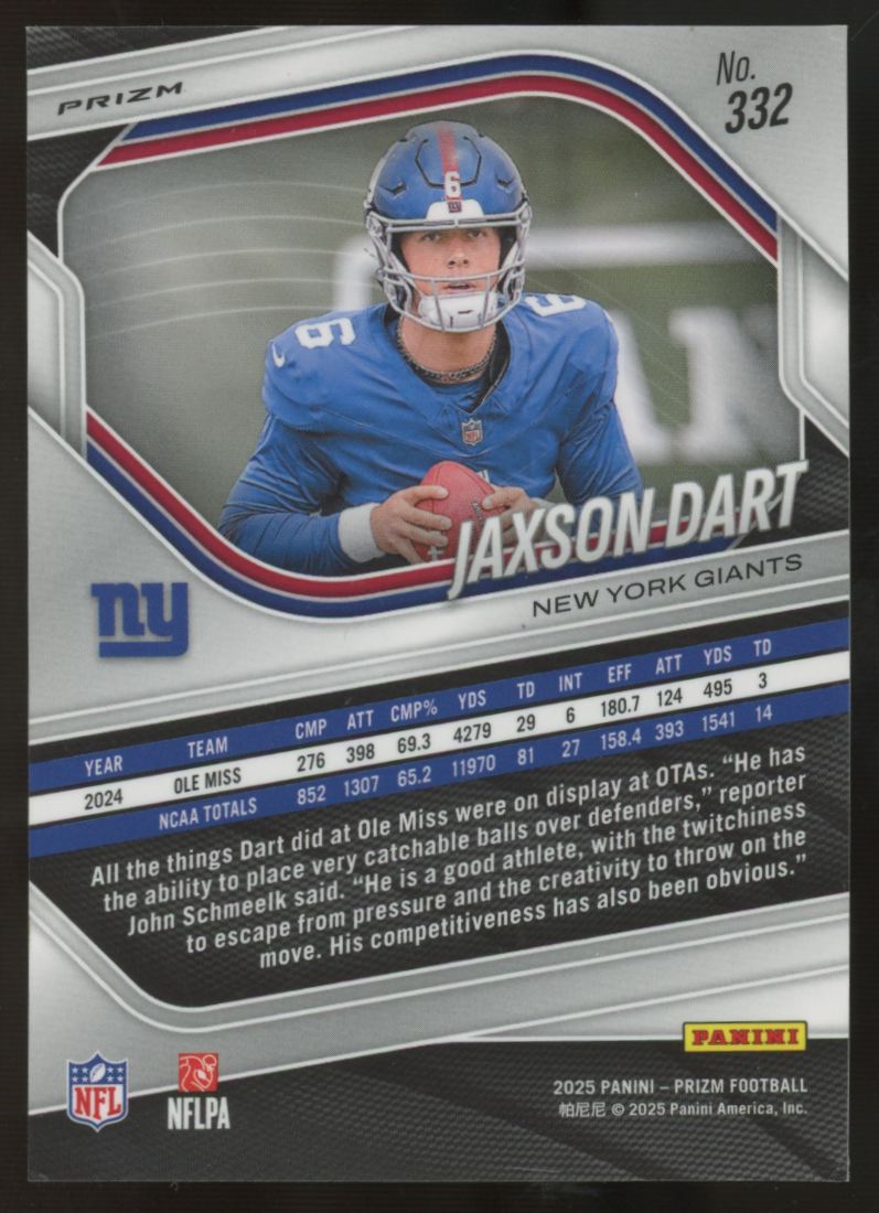 2025 Panini Prizm Jaxson Dart RC Silver #332