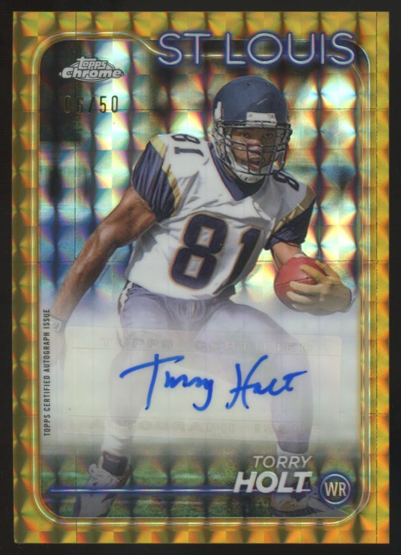 2024 Topps Chrome Torry Holt Variation Gold Geometric Refractor Auto /50 #BA-THO