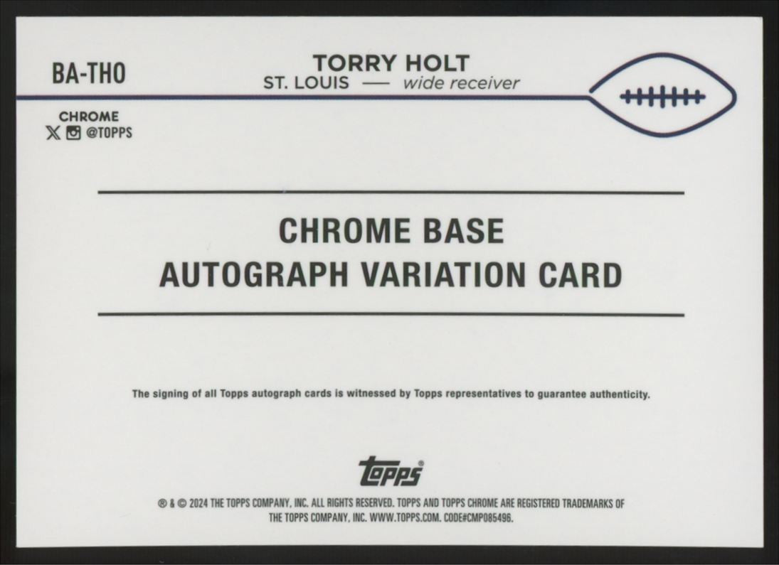 2024 Topps Chrome Torry Holt Variation Gold Geometric Refractor Auto /50 #BA-THO