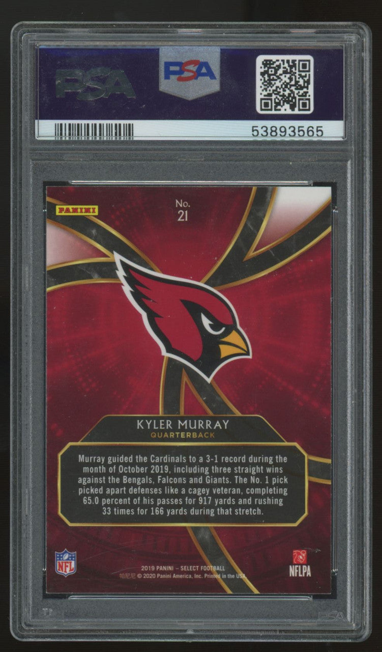 2019 Panini Select Kyler Murray RC Phenomenon #21 PSA 9