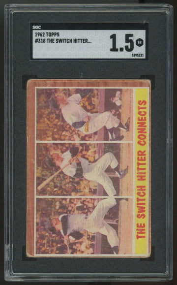 1962 Topps Mickey Mantle Switch Hitter #318 SGC 1.5 *231