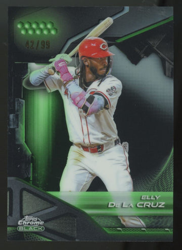 2026 Topps Chrome Black Elly De La Cruz Green Refractor /99 #93