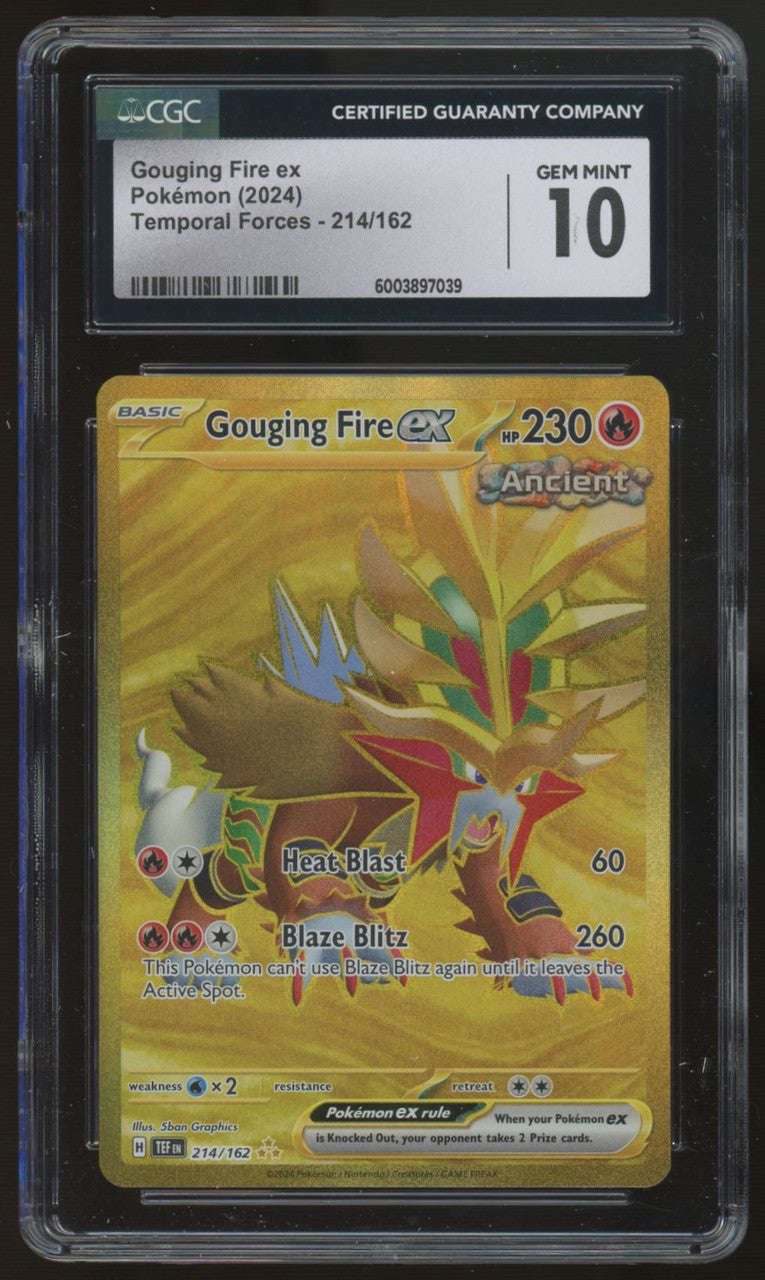 2024 Pokemon Gouging Fire ex Temporal Forces Hyper Rare #214 CGC 10