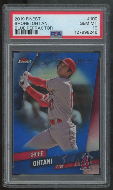 2019 Topps Finest Shohei Ohtani Blue Refractor /150 #100 PSA 10