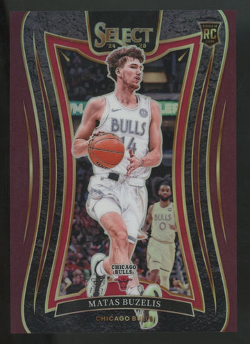 2024-25 Panini Select Matas Buzelis RC Mezzanine Maroon Prizm /85 #384