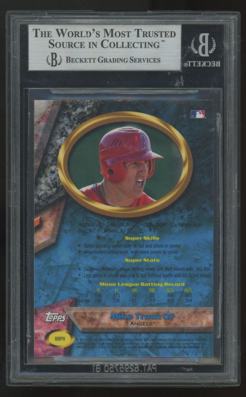 2011 Bowman's Best Mike Trout RC Prospects #BBP9 BGS 9