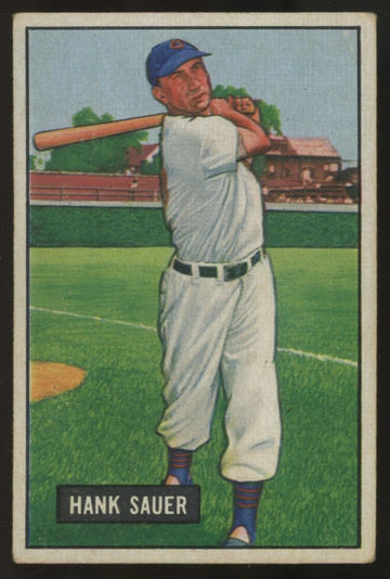 1951 Bowman Hank Sauer #22 VG/EX-EX