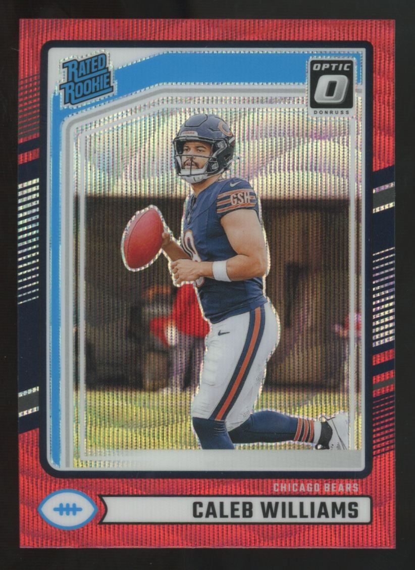 2024 Donruss Optic Preview Caleb Williams RC Rated Rookie Red Wave #327