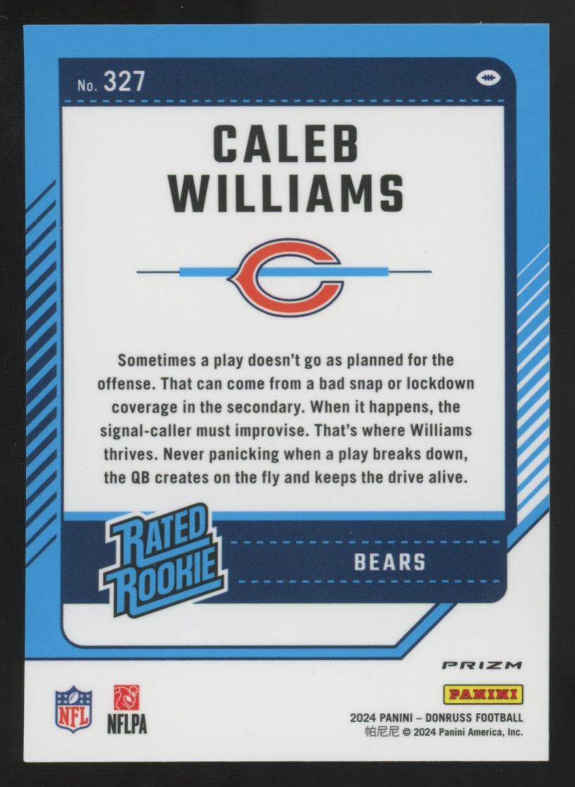 2024 Donruss Optic Preview Caleb Williams RC Rated Rookie Red Wave #327