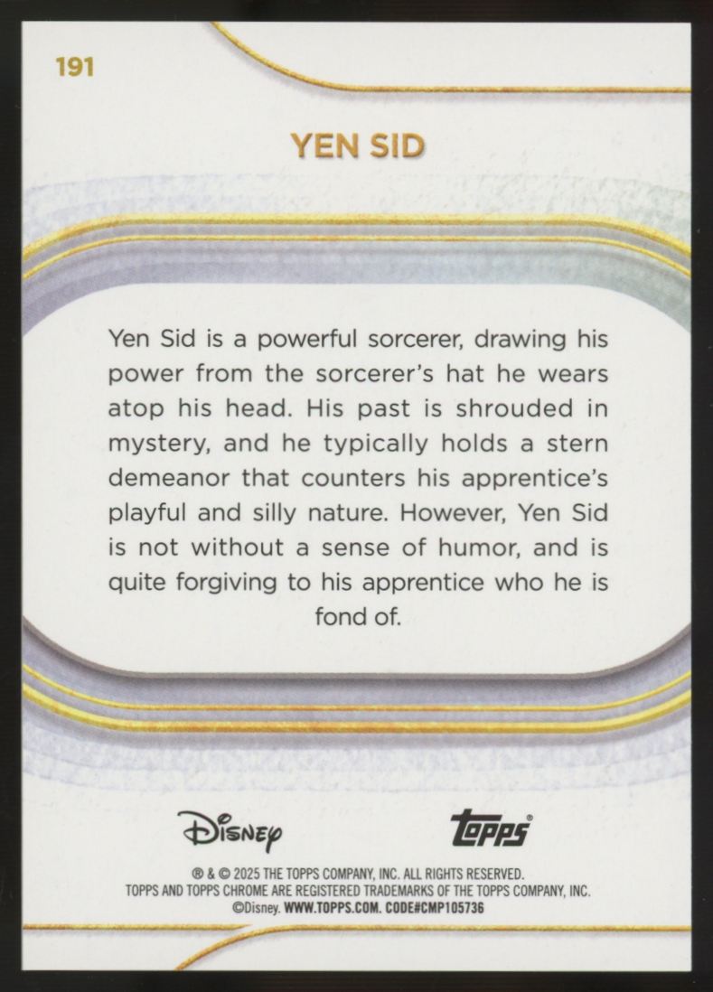 2025 Topps Chrome Disney Yen Sid Red Refractor /5 #191