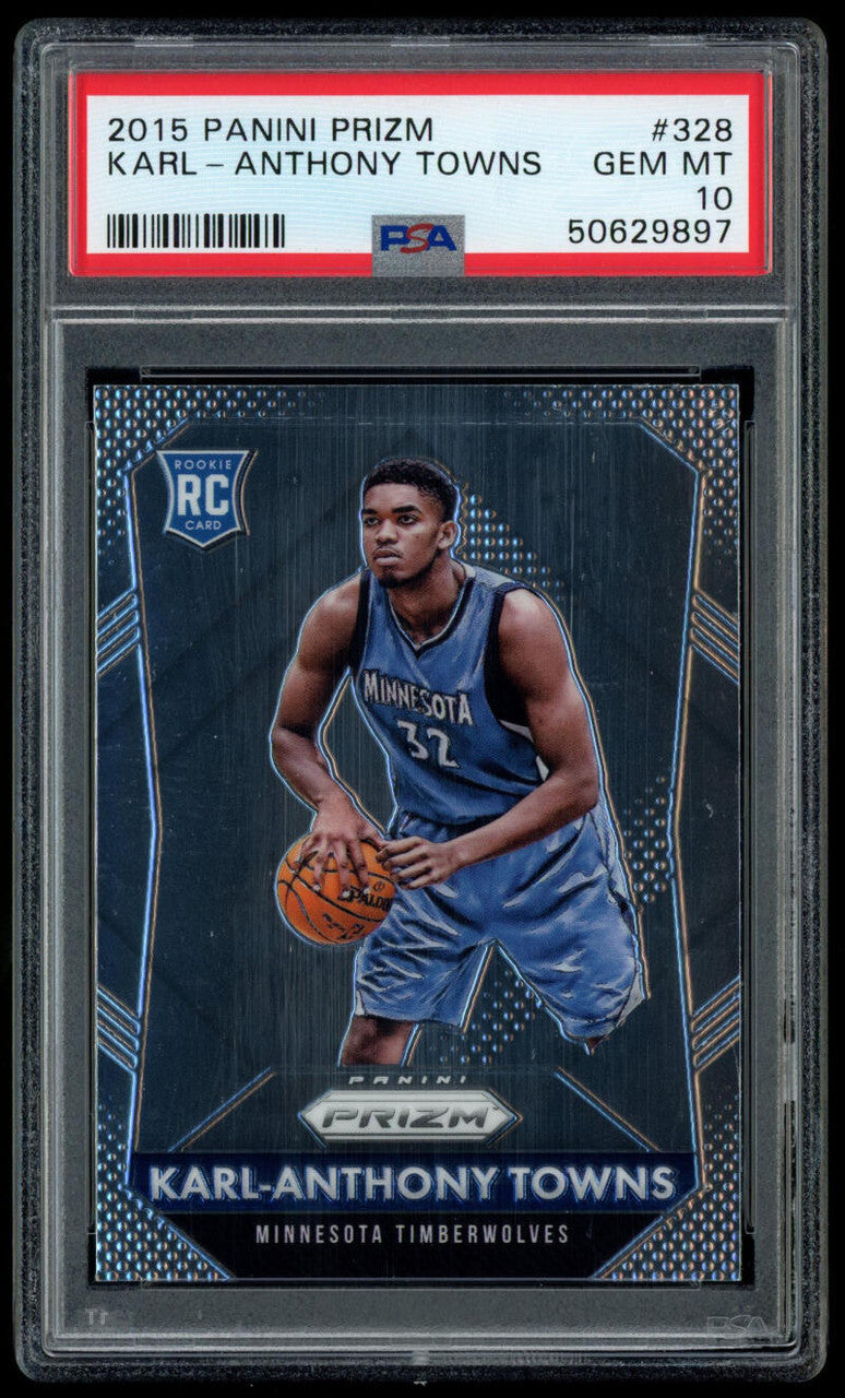 SOLD 12761 2015 Panini Prizm Karl-Anthony Towns RC #328 PSA 10 GEM MT