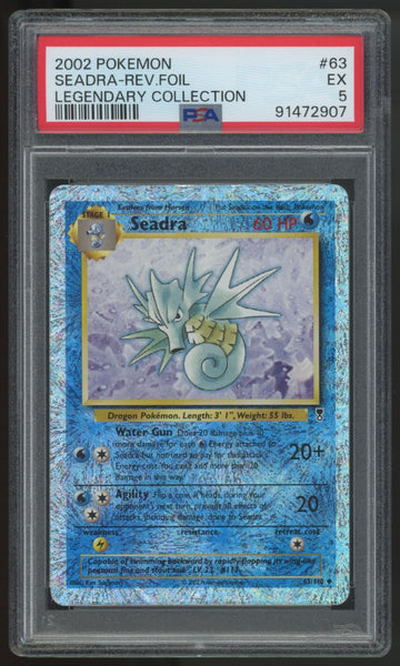 2002 Pokemon Seadra Legendary Collection Reverse Foil #63 PSA 5
