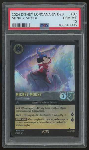 2024 Lorcana Mickey Mouse - Playful Sorcerer D23 Promo #07 PSA 10