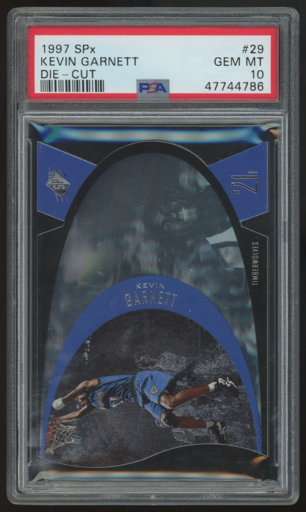 1997-98 Upper Deck SPx Kevin Garnett Die-Cut #29 PSA 10
