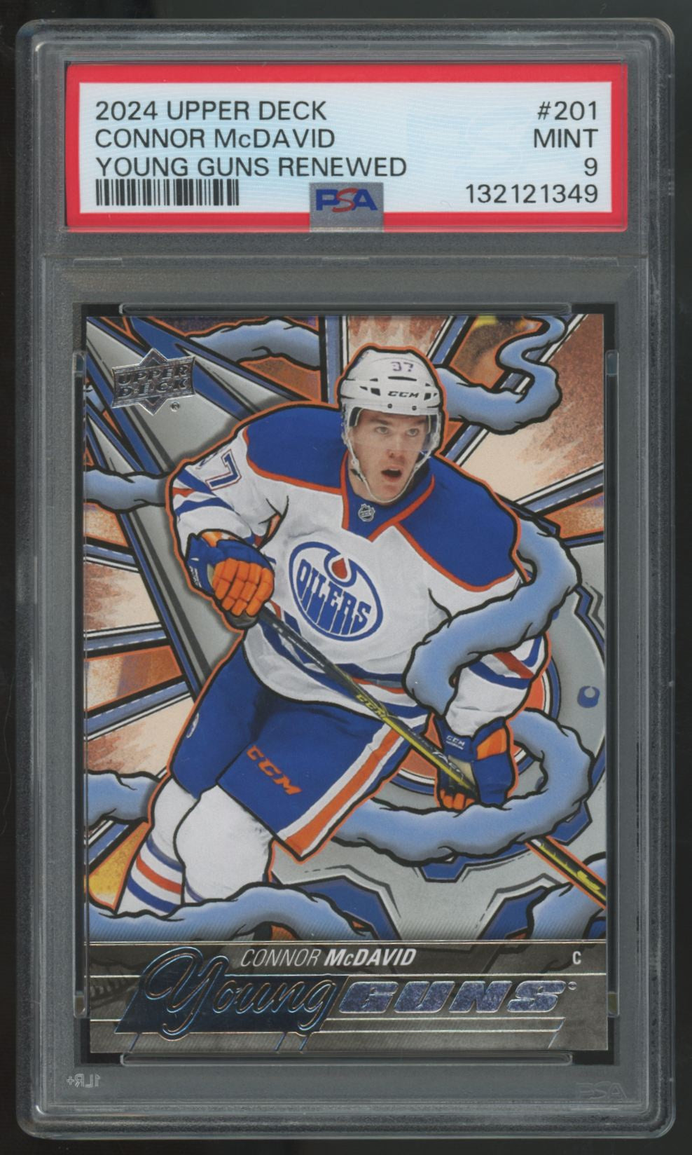 2024-25 Upper Deck Series Two Connor McDavid Young Guns Renewed #201 PSA 9