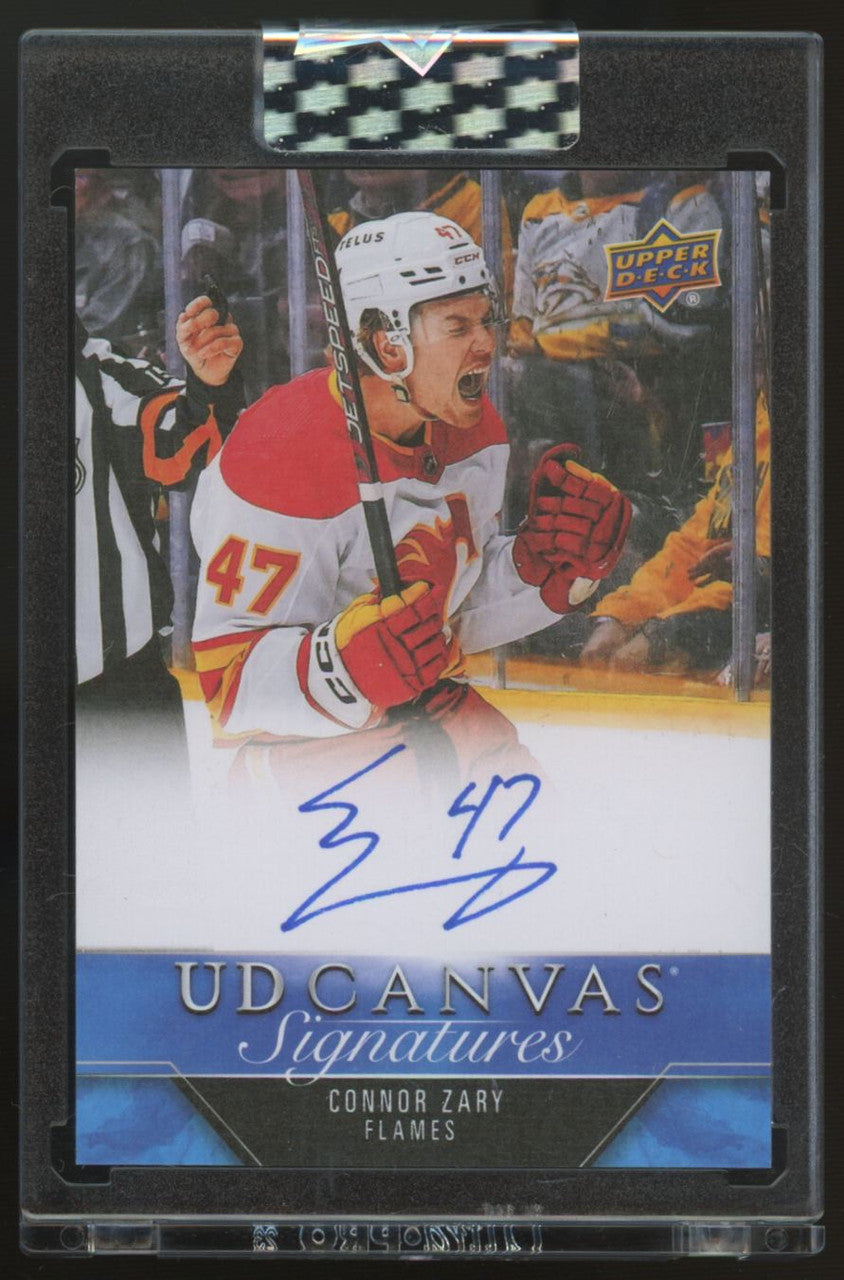 2023/24 UD Clear Cut Connor Zary UD Canvas Signatures Auto #CS-CZ