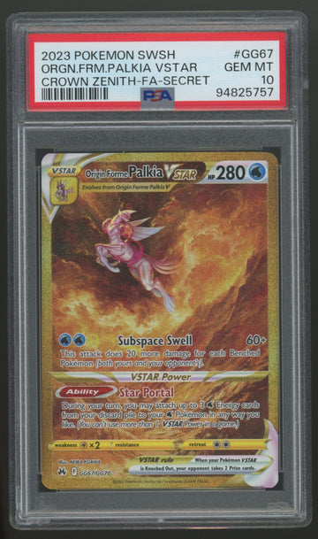 2023 Pokemon Origin Forme Palkia VSTAR Crown Zenith Secret Full Art #GG67 PSA 10