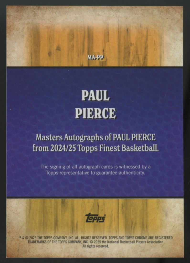 2024-25 Topps Finest Paul Pierce Blue XFractor Masters Auto /99 #MA-PP