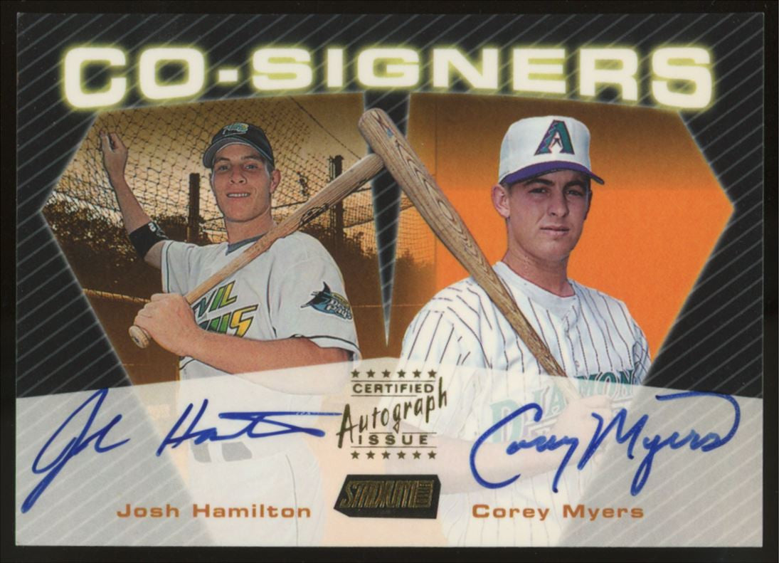 2000 Stadium Club Josh Hamilton Corey Myers Co-Signers Dual Auto #CO12