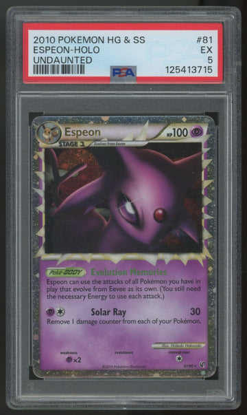 2010 Pokemon Espeon Undaunted Holo #81 PSA 5