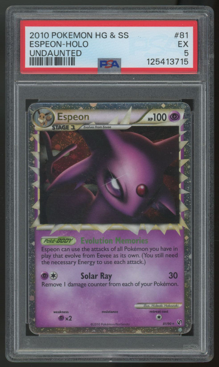 2010 Pokemon Espeon Undaunted Holo #81 PSA 5