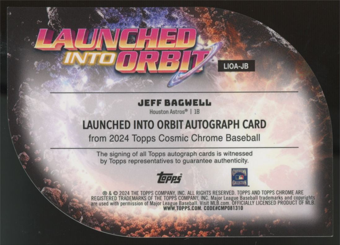 2024 Topps Cosmic Chrome Jeff Bagwell Launched Into Orbit Auto #LIOA-JB