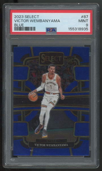 2023-24 Panini Select Victor Wembanyama RC Concourse Blue #87 PSA 9