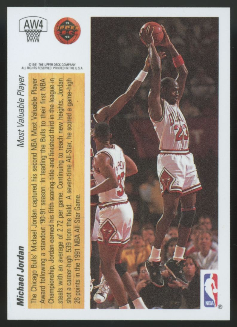 1991-92 Upper Deck Michael Jordan MVP Award Winner Hologram #AW4