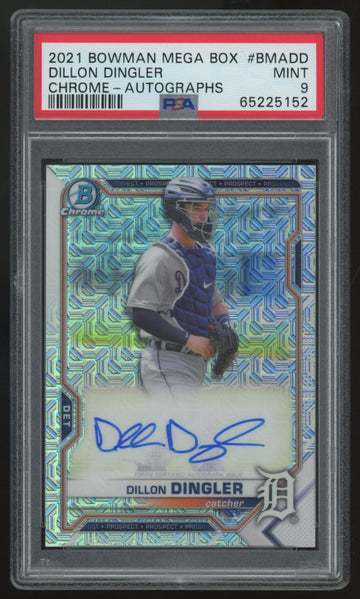 2021 Bowman Mega Dillon Dingler Chrome Prospect Auto #BMA-DD PSA 9