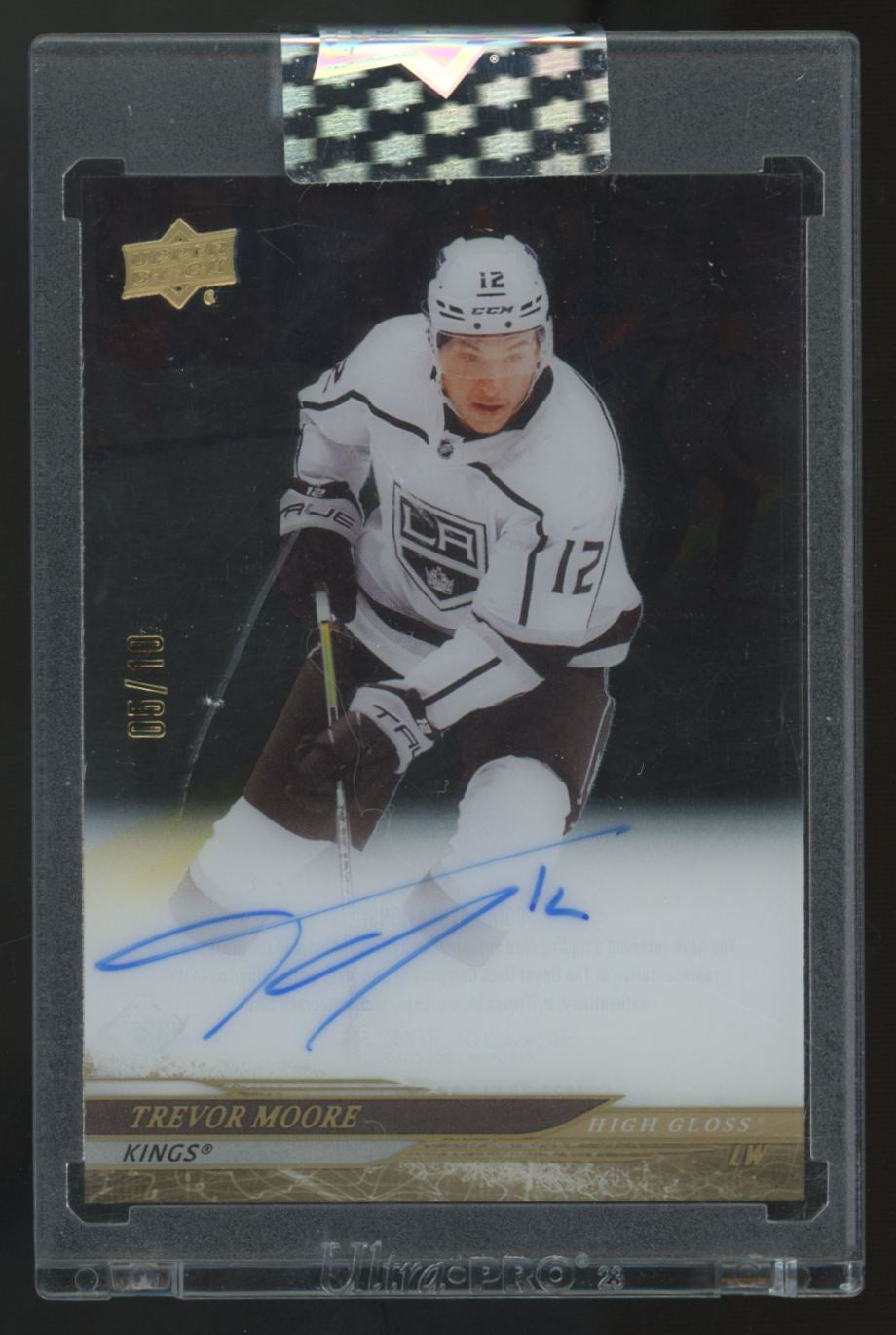 2024-25 Upper Deck Clear Cut Trevor Moore Gold High Gloss Auto /10 #CC-MO
