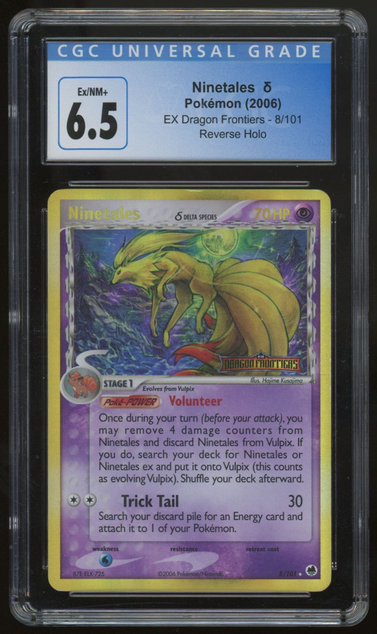 Pokemon Ninetales Delta Species EX Dragon Frontiers Reverse Holo #8/101 CGC 6.5