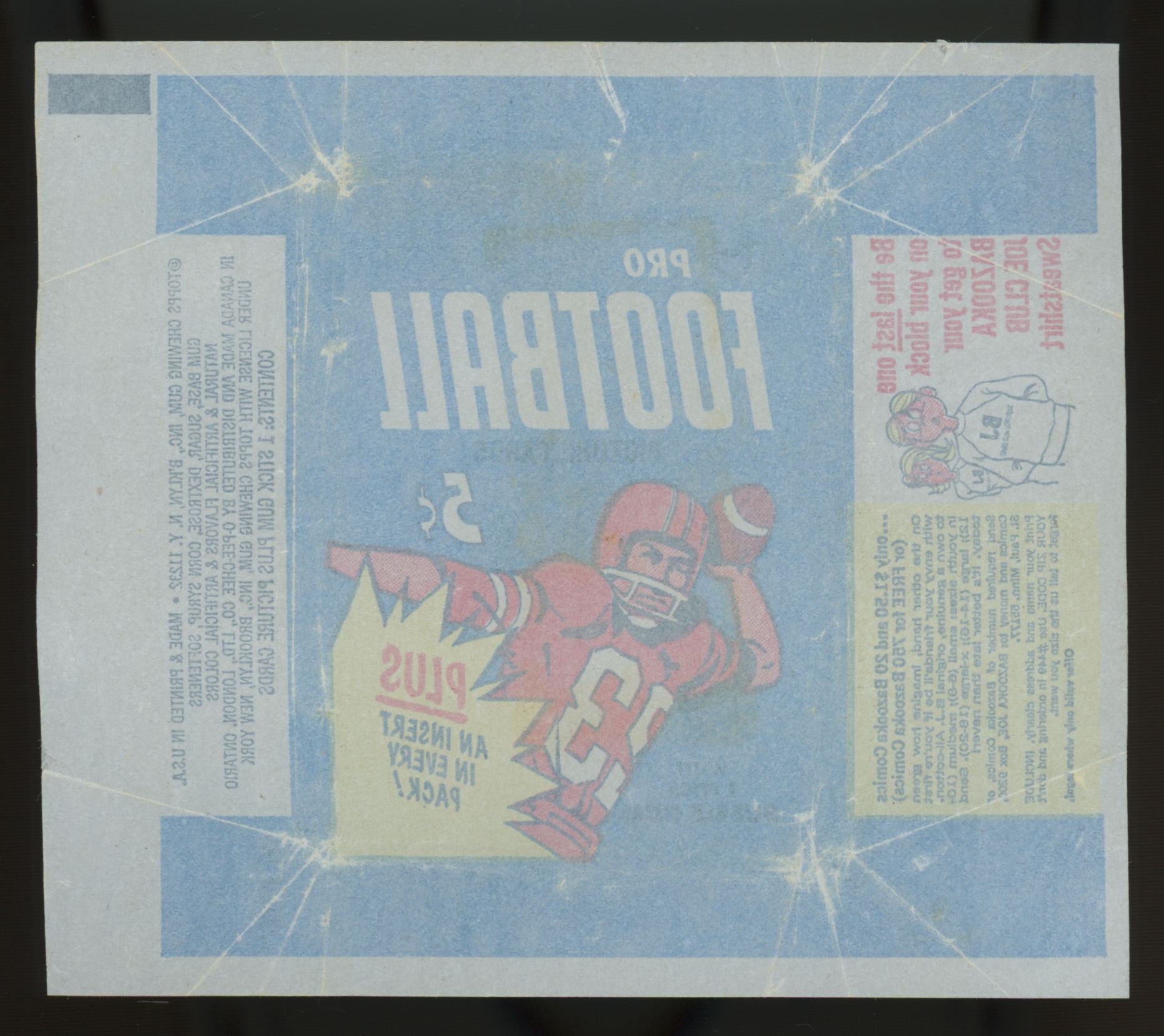 1968 Topps Football Wax Pack Wrapper Only